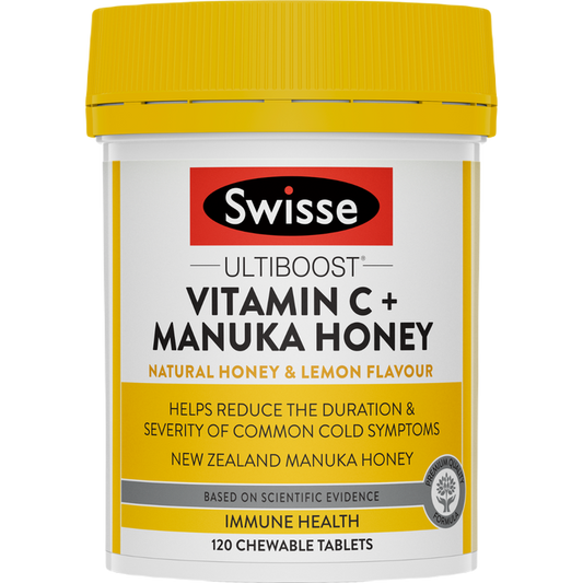 Swisse Ultiboost Vitamin C + Manuka Honey 維生素C+麥盧卡蜂蜜咀嚼片 120顆